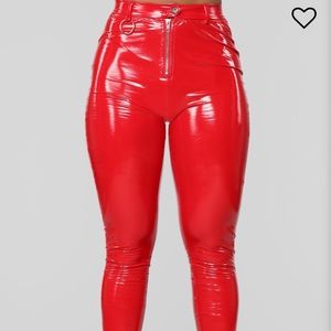 Red Latex pants super comfy !! Worn once.